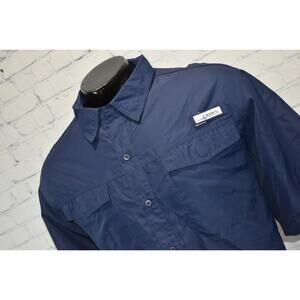 Habit Fishing Shirt Mens Size 2XL XXL Performance Polyester Hiking Blue Vented